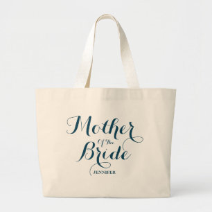 Personalised Navy blue wedding mother of the bride Large Tote Bag