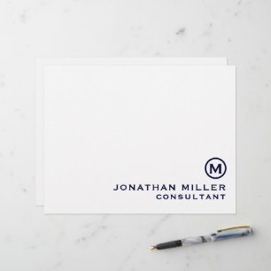 Personalised Navy Classic Monogram Custom Letterhead