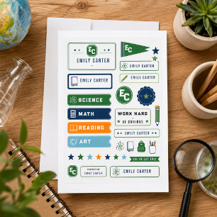 Personalised Navy Green Science School Cover