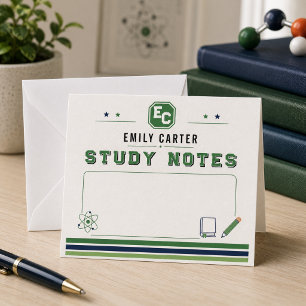 Personalised Navy Green Science School Cover Card