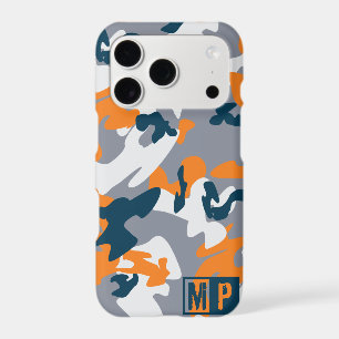 Personalised  Navy, Grey and Orange Camouflage
