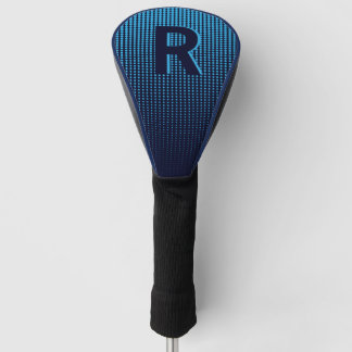 Personalised Navy Halftone Monogram Initial Golf Head Cover
