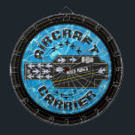 Personalised Navy Now's Aircraft Carrier Striker Dartboard<br><div class="desc">A fun fully customisable aircraft carrier dartboard for the military or navy culture fan of the family. Features custom aircraft carrier with fully customisable text sections. Simply change to any names or text desired. Enjoy!</div>