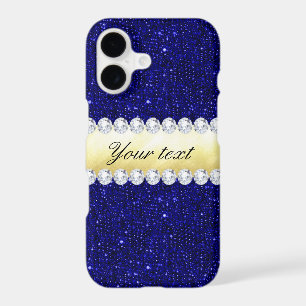 Personalised Navy Sequins, Gold, Diamonds