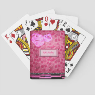 Personalised  Neon Cupcake Playing Cards