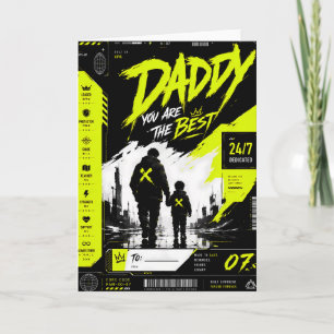 Personalised Neon Cyberpunk Father’s Day Card