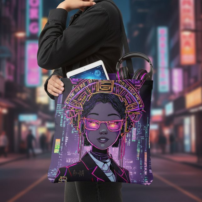 Personalised Neon Future Cyberpunk ID1028 Tote Bag (Creator Uploaded)