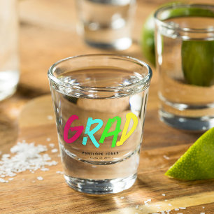 Personalised Neon GRAD Keepsake Shot Glass