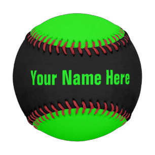 Personalised Neon Green and Black Baseball