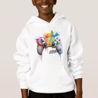 Personalised Neon Melting Gaming Controller Hoodie