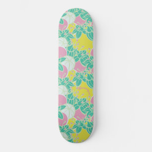 Personalised Neon Modern Bud & Flower Pattern Skateboard