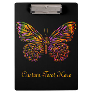 Personalised Neon Rainbow Butterfly Clipboard