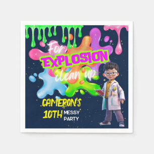 Personalised Neon Science STEM Experiment Party Napkin
