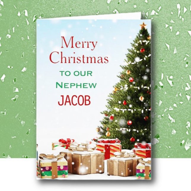 Personalised Nephew Merry Christmas Card (Creator Uploaded)