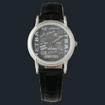 Personalised Netball Chalkboard style Watch<br><div class="desc">This unique momento or award for the netball player or netball team features a players name and team name as well as various netball terminology and positions as well as netball related graphics like a netball, a netball uniform and a netball court, just customise with the name of your choice...</div>