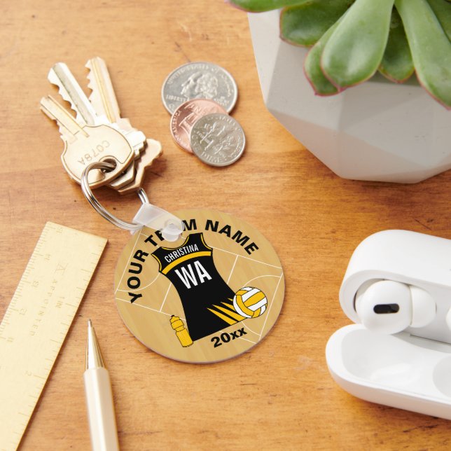 Personalised netball club members key ring (Desk)
