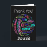 Personalised Netball Coach Thank You Card<br><div class="desc">Personalized Netball coach greeting card with word art picture design. Custom thank you card for netball player or coach.</div>
