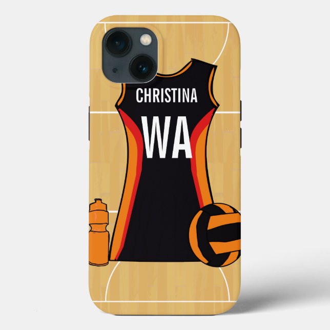 Personalised netball device case (Back)