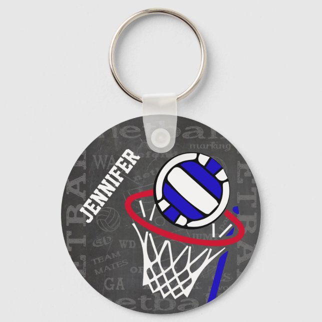 Personalised Netball Keyring (Front)