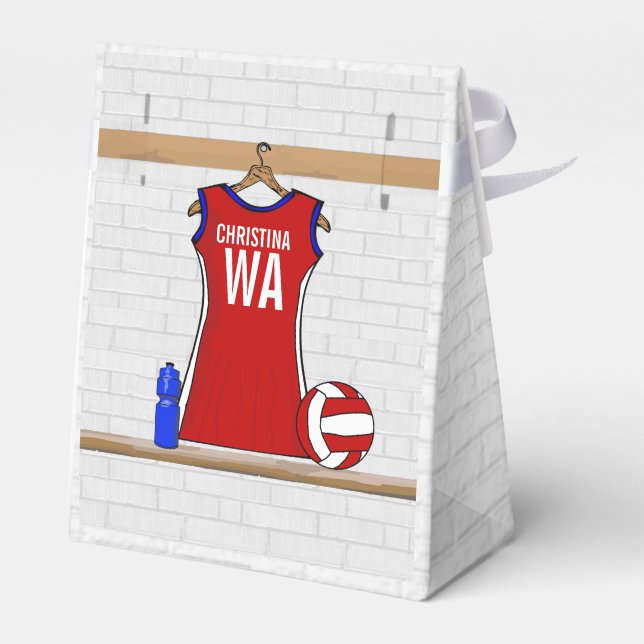 Personalised Netball uniform Favour Box (Back Side)