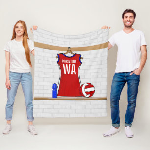 Personalised Netball uniform Fleece Blanket