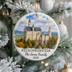 Personalised Neuschwanstein Castle Ceramic Ornamen Tree Decoration