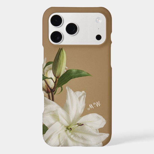 Personalised Neutral Botanical Lily Monogram (Back)