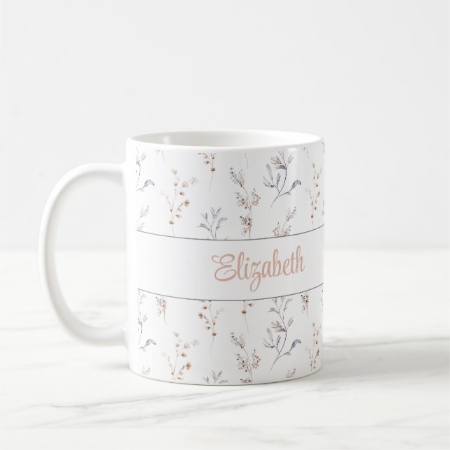 Personalised Neutral Botanical Name Mug (Left)