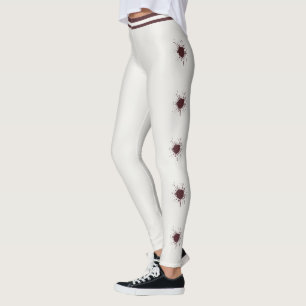 Personalised Neutral Deep Wine Red Splash Burst Leggings