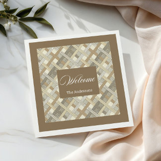 Personalised Neutral Napkins Elegant Table Accent