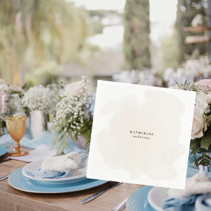 Personalised Neutral Simple Shower Cocktail Napkin