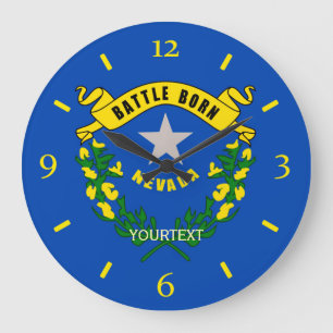 Personalised Nevada State Flag Design on a Large Clock