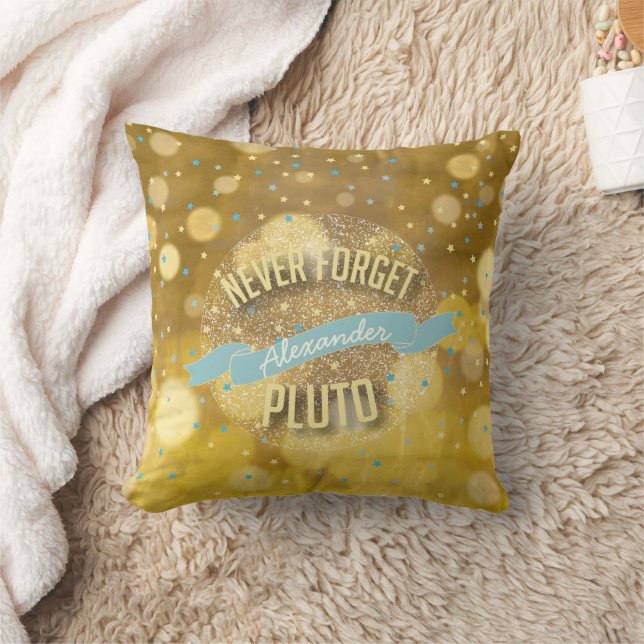 Personalised Never Forget Pluto Banner Cushion (Blanket)