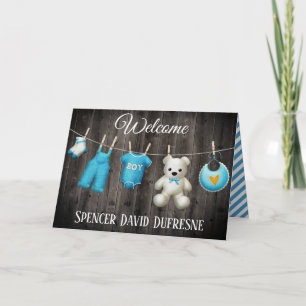 Personalised New Baby Boy Card