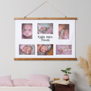 Personalised New Baby Photos Wall Hanging Hanging Tapestry