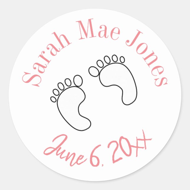 Personalised new baby stickers  (Front)