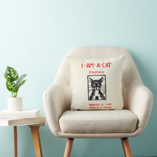 Personalised New Baby's Room I am a Cat Cushion