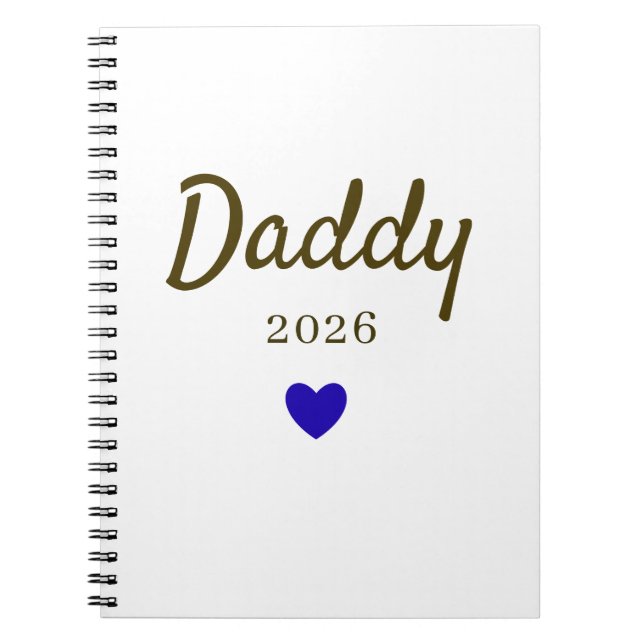 Personalised New Daddy Love Design with Year Notebook (Front)