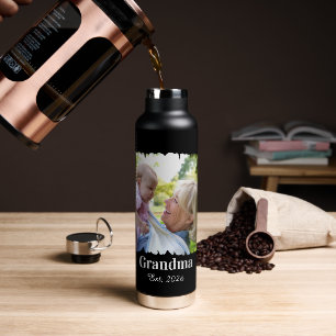 Personalised New Grandma Photo With Year Water Bottle