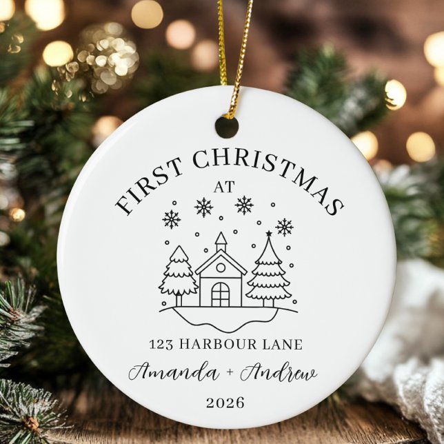Personalised New Home Couples Gift Christmas Ceramic Tree Decoration (Creator Uploaded)