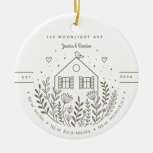 Personalised New Home First Home Keepsake Ceramic Tree Decoration