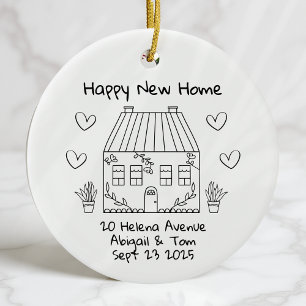 Personalised New Home Keepsake Moving House Ceramic Tree Decoration