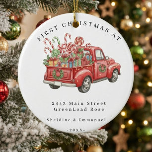 Personalised New Home Ornament, Housewarming gift, Ceramic Tree Decoration