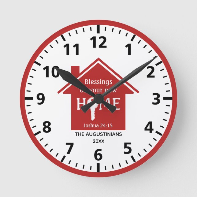 Personalised New Home Round Clock (Front)