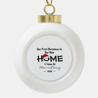 Personalised New Home Santa Hat Christmas Ornament