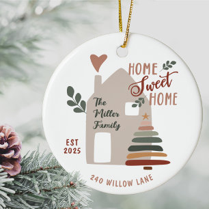 Personalised New Home Sweet Home Christmas Ceramic Tree Decoration
