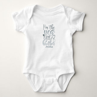 Personalised New Little Brother White Baby Bodysuit