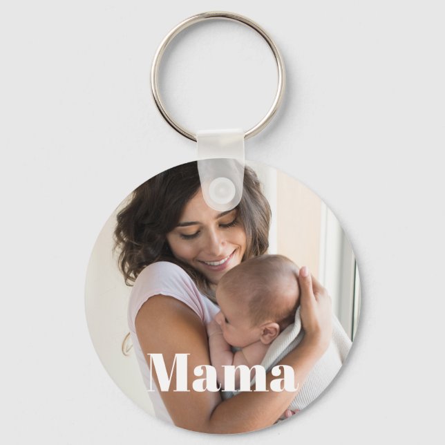 Personalised New Mama and Baby Photo Key Ring (Front)