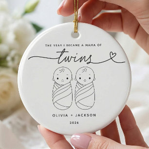 Personalised New Mama of Twins Ornament