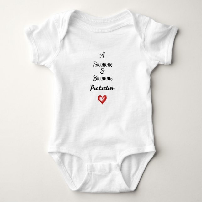 Personalised, New Parents Production, Baby Gift,   Bodysuit (Front)